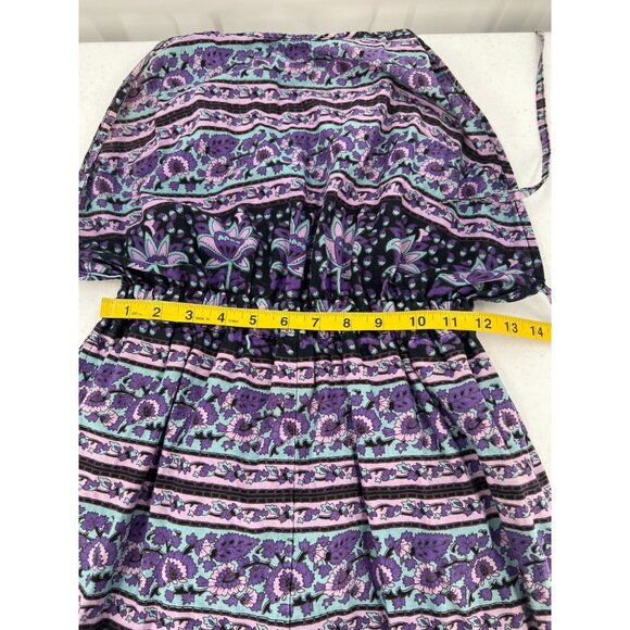 Staring at Stars Women's Small Boho Purple Floral Halter Jumpsuit Romper Cotton - Picture 8 of 12
